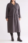 Max Studio Double Breasted Coat In Gray