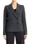 Max Studio Double Breasted Pin Dot Blazer In Black/ivory Pindot