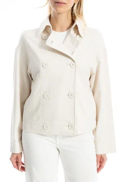 Max Studio Double Breasted Twill Jacket In Natural