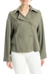 Max Studio Double Breasted Twill Jacket In Olive