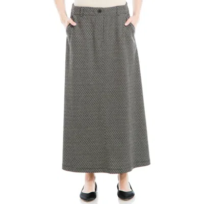 Max Studio Double Knit A-line Skirt In Black/cream Diamond