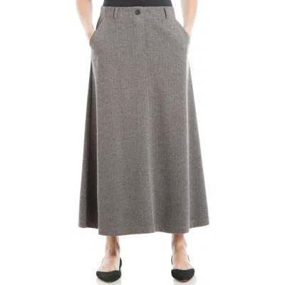 Max Studio Double Knit A-line Skirt In Coffee/grey/tan Tweed