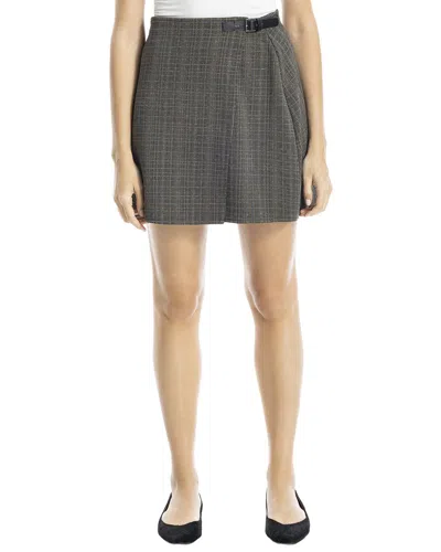 Max Studio Double Knit Faux Wrap Short Skirt In Gray