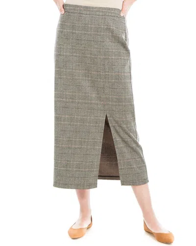 Max Studio Double Knit Midi Pencil Skirt In Brown