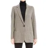 Max Studio Double Knit One-button Blazer In Black/brown