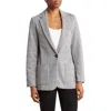 Max Studio Double Knit One-button Blazer In Black/ivory Glen Plaid