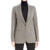 Max Studio Double Knit One-button Blazer In Brown Houndstooth