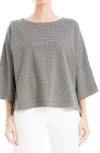 Max Studio Double Knit Popover Top In Black/ivory  Houndstooth