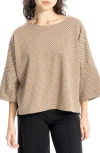 Max Studio Double Knit Popover Top In Cream Chains
