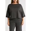 Max Studio Double Knit Top In Black