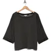 Max Studio Double Knit Top In Black/cream/taupe