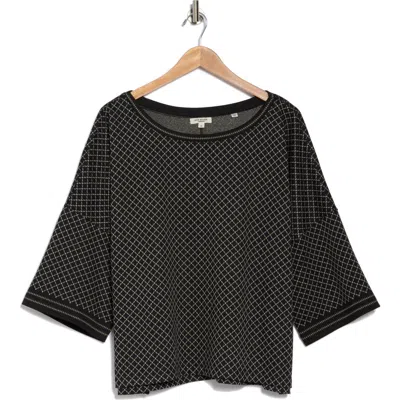 Max Studio Double Knit Top In Black