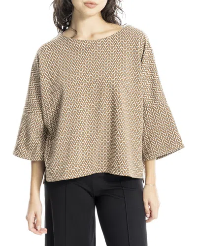 Max Studio Double Knit Top In Cream
