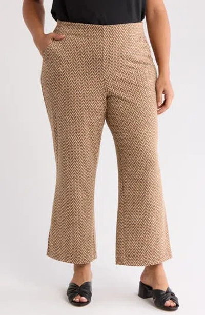 Max Studio Double Knit Wide Leg Pants In Brown