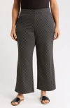 Max Studio Double Knit Wide Leg Pants In Black