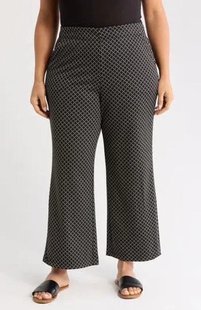 Max Studio Double Knit Wide Leg Pants In Black