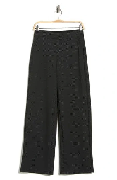 Max Studio Double Knit Wide Leg Pants In Black