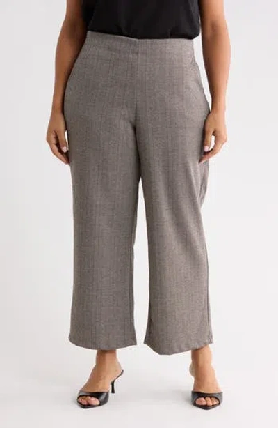Max Studio Double Knit Wide Leg Pants In Black/ Camel/ Rust