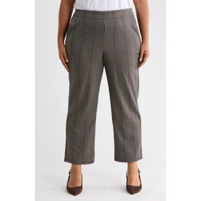 Max Studio Double Knit Wide Leg Pants In Black/ Taupe/ Cognac