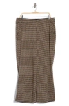 Max Studio Double Knit Wide Leg Pants In Black/brown Hndsth
