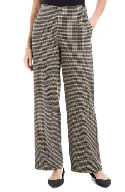 Max Studio Double Knit Wide Leg Pants In Black/camel/rust