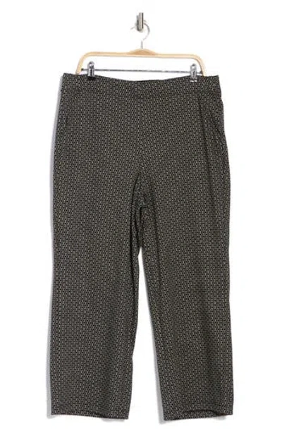 Max Studio Double Knit Wide Leg Pants In Black/cream Circle