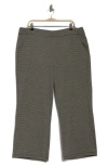 Max Studio Double Knit Wide Leg Pants In Blk/ivry Opn Hndsth