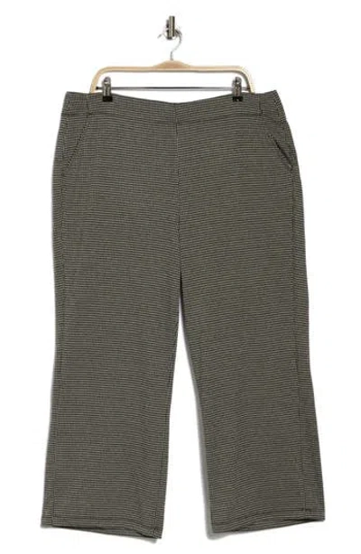 Max Studio Double Knit Wide Leg Pants In Blk/ivry Opn Hndsth