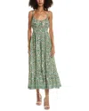 Max Studio Double Spaghetti Strap Midi Dress In Multi