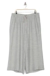 Max Studio Double Weave Cropped Pants In Light Heather Gray