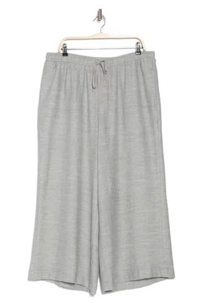 Max Studio Double Weave Cropped Pants In Light Heather Gray