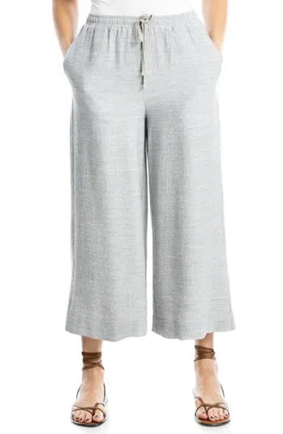 Max Studio Double Weave Cropped Pants In Light Heather Gray