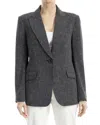 Max Studio Double Weave Linen-blend Jacket In Black