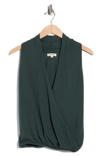 Max Studio Drape Front Top In Blue