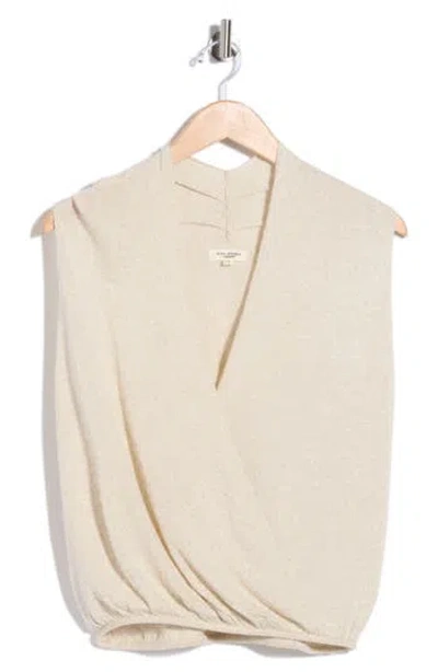 Max Studio Drape Front Top In Gray