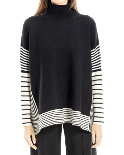 Max Studio Draped Sweater In Black
