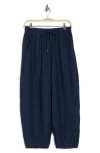 Max Studio Drawstring Lantern Pants In Blue