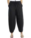 Max Studio Drawstring Linen-blend Lantern Pant In Black