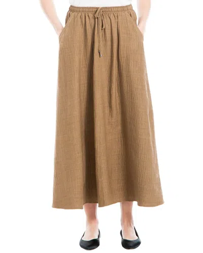 Max Studio Drawstring Maxi Skirt In Brown