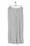 Max Studio Drawstring Waist Crop Wide Leg Pants In Gray