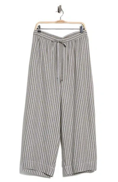 Max Studio Drawstring Waist Crop Wide Leg Pants In Multi