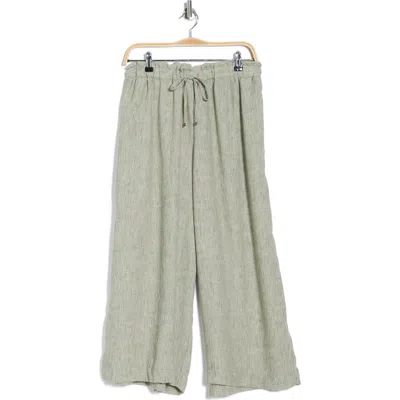 Max Studio Drawstring Waist Crop Wide Leg Pants In Gray