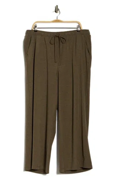 Max Studio Drawstring Waist Wide Leg Pants In Brown