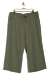Max Studio Drawstring Waist Wide Leg Pants In Green