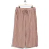 Max Studio Dropped Drawstring Pants In Mocha Stripe
