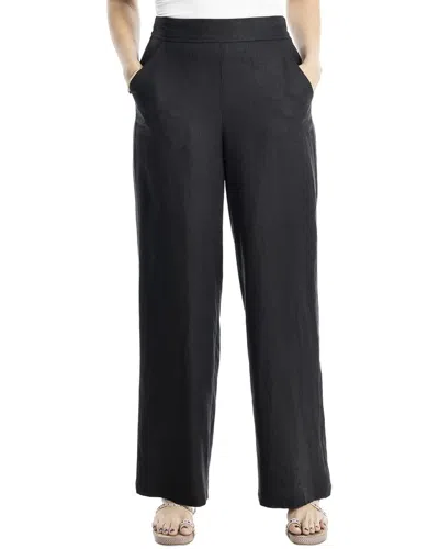 Max Studio Easy Leg Linen-blend Pant In Black