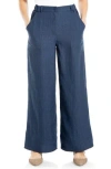 Max Studio Easy Wide Leg Pants In Heather Navy