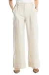 Max Studio Easy Wide Leg Pants In Heather Oatmeal