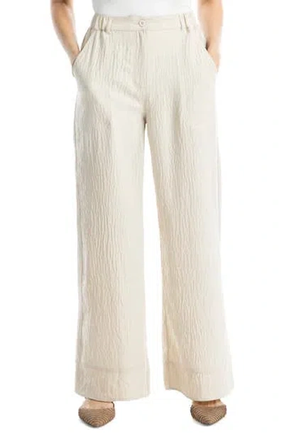 Max Studio Easy Wide Leg Pants In Heather Oatmeal