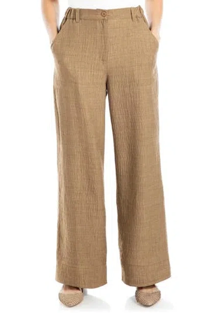 Max Studio Easy Wide Leg Pants In Heather Umber